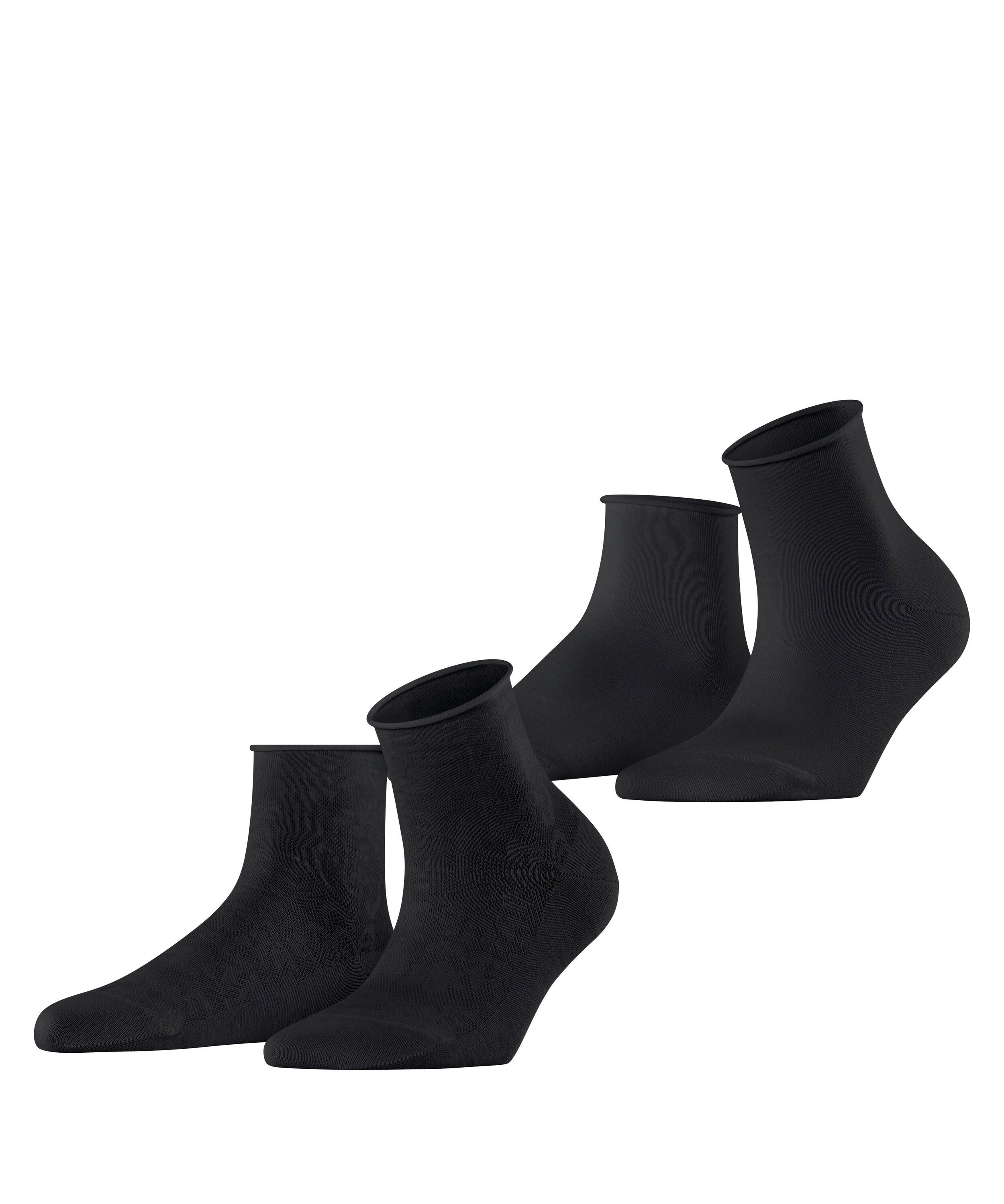 Esprit Kurzsocken Lacy Flowers 2-Pack (2-Paar)