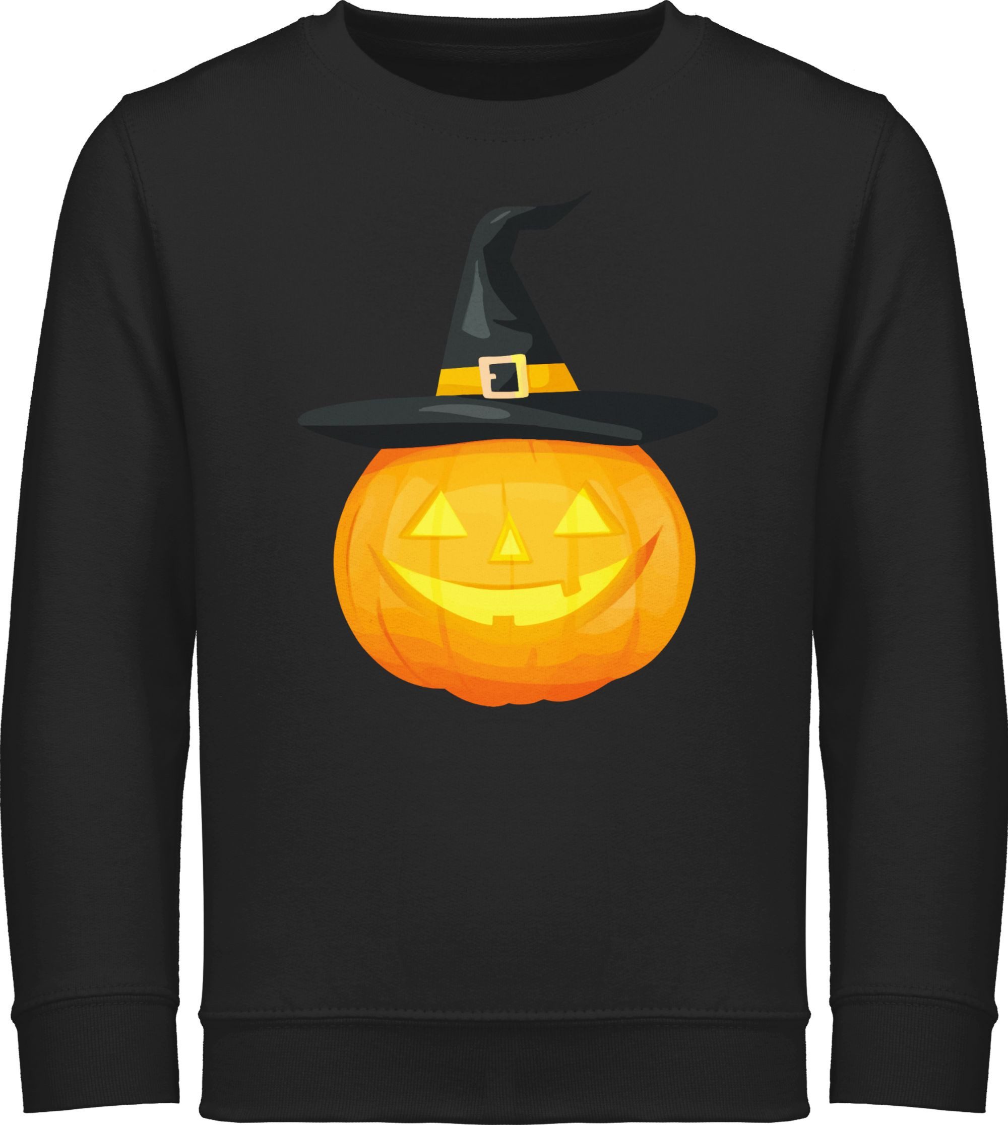 Shirtracer Sweatshirt Halloween Kürbis, Grinsender Kürbis, Jack o Lantern, Hexenkürbis, Halloween Kostüme für Kinder