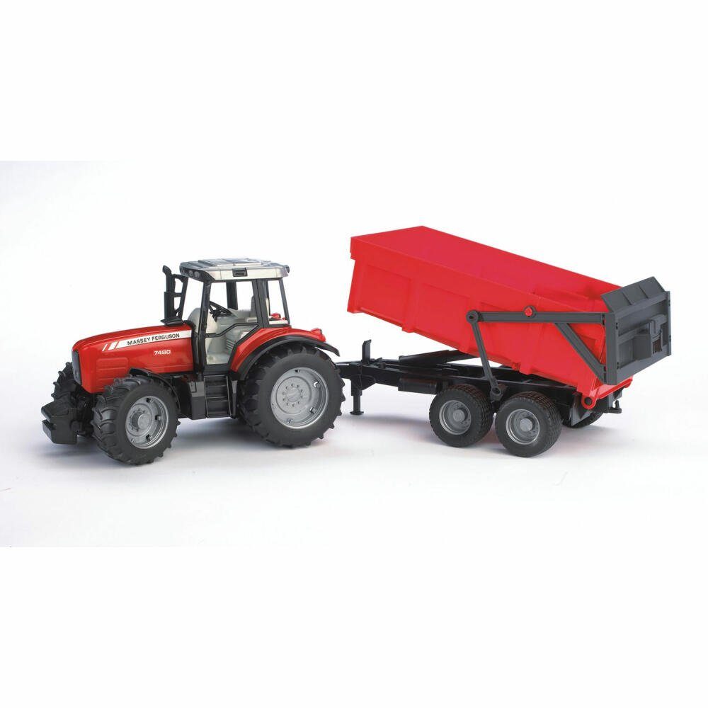 Bruder® Spielzeug-Traktor Massey Ferguson 7480 mit Wannenkippanhänger