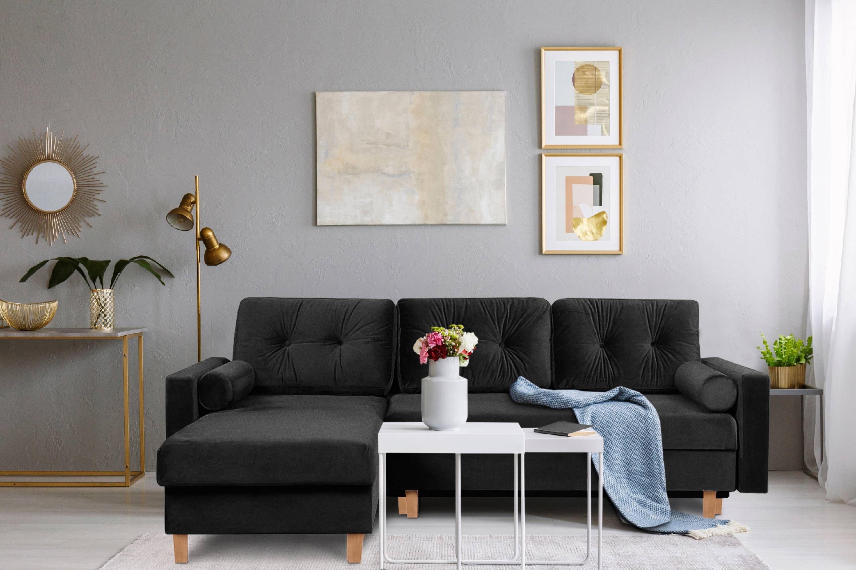 KONSIMO® Ecksofa ERISO Universalecke mit Ottomane, ausziehbare Liegfläche 2 günstig online kaufen