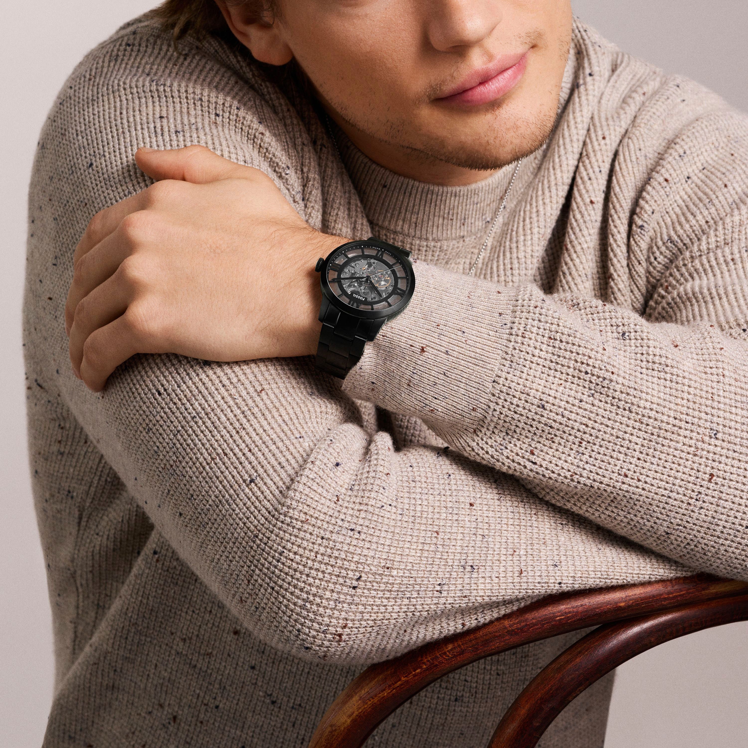 Fossil Automatikuhr Townsman ME3269, Armbanduhr, Herrenuhr, Mechanische Uhr, Edelstahlarmband, analog – Bild 4 von 4