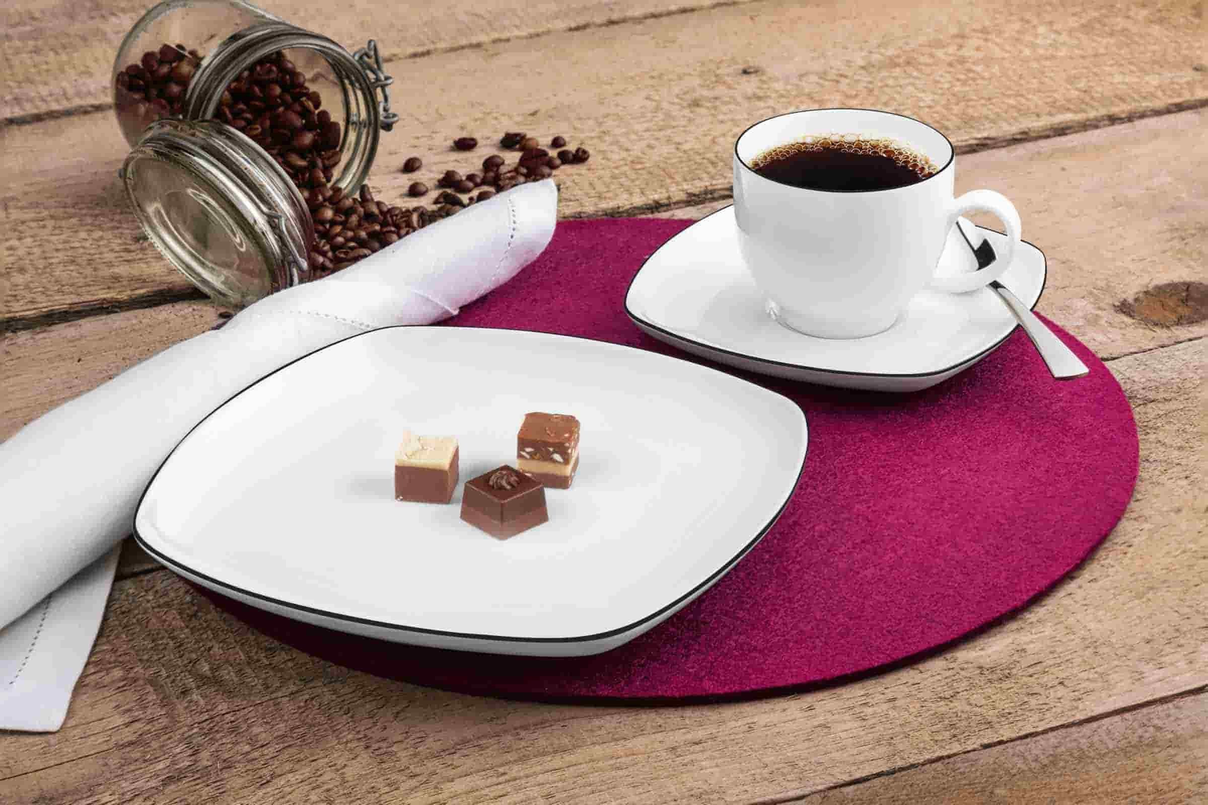 Seltmann Weiden Untertasse Lido Black Line Untertassen eckig 14,5 x 14,5 cm, (6 St)