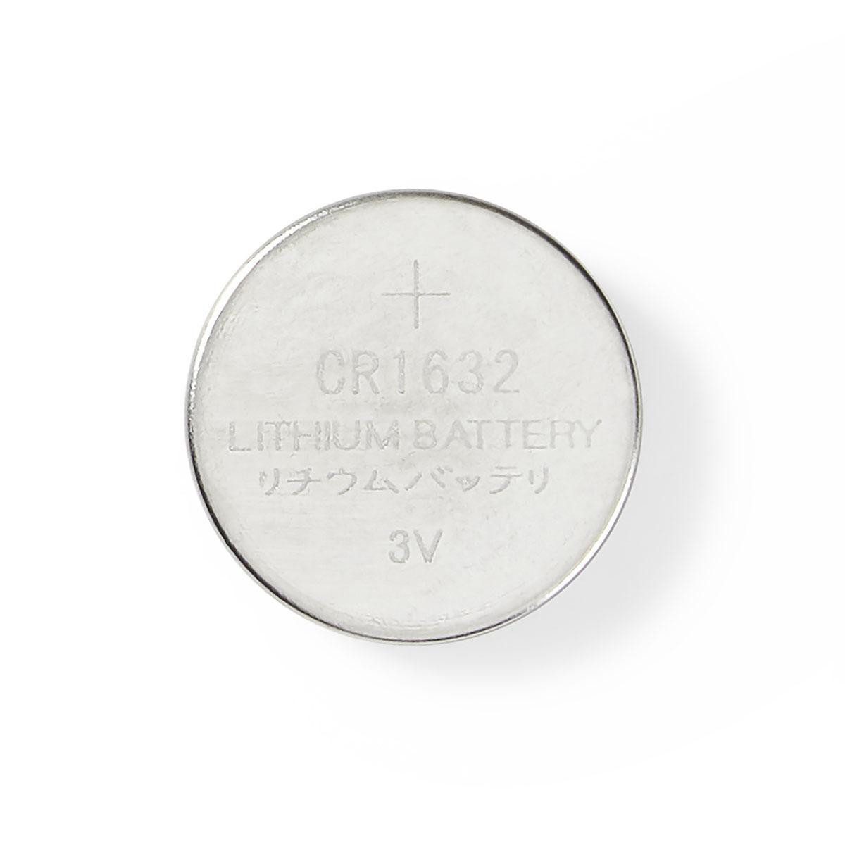 Nedis BALCR16325BL Batterie, (3 V, 5 St), Lithium-Knopfzelle, vorgeladen, ideal für Fernbedienungen und Uhren.