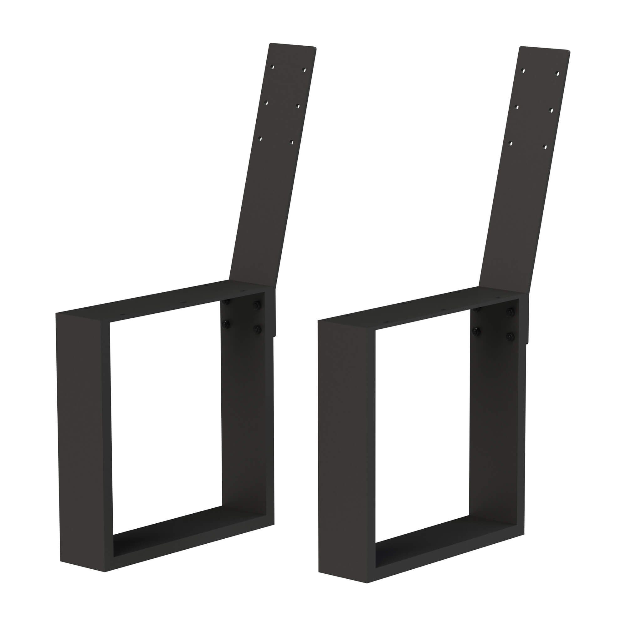 DanDiBo Sitzbank Bankbeine mit Rückenlehne Metall Schwarz DIY Bankgestell (2er Set, Bank Füße Bankkufen), Massives Metall