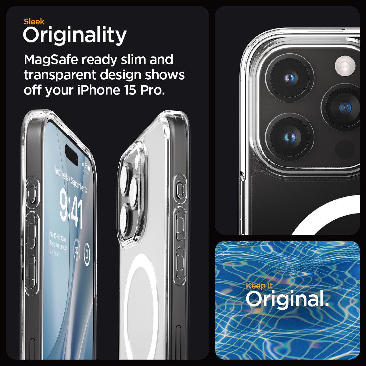 Spigen Smartphone-Hülle Handyhülle für iPhone 15 Pro Magsafe Schutzhülle Robust Hülle, iPhone 15 Pro Hülle MagSafe, Transparente, Kabellos laden kompatibel