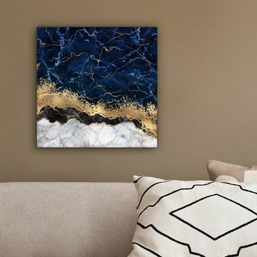 OneMillionCanvasses® Leinwandbild Marmor - Weiß - Gold - Luxus, (1 St), Leinwand Bilder für Wohnzimmer Schlafzimmer