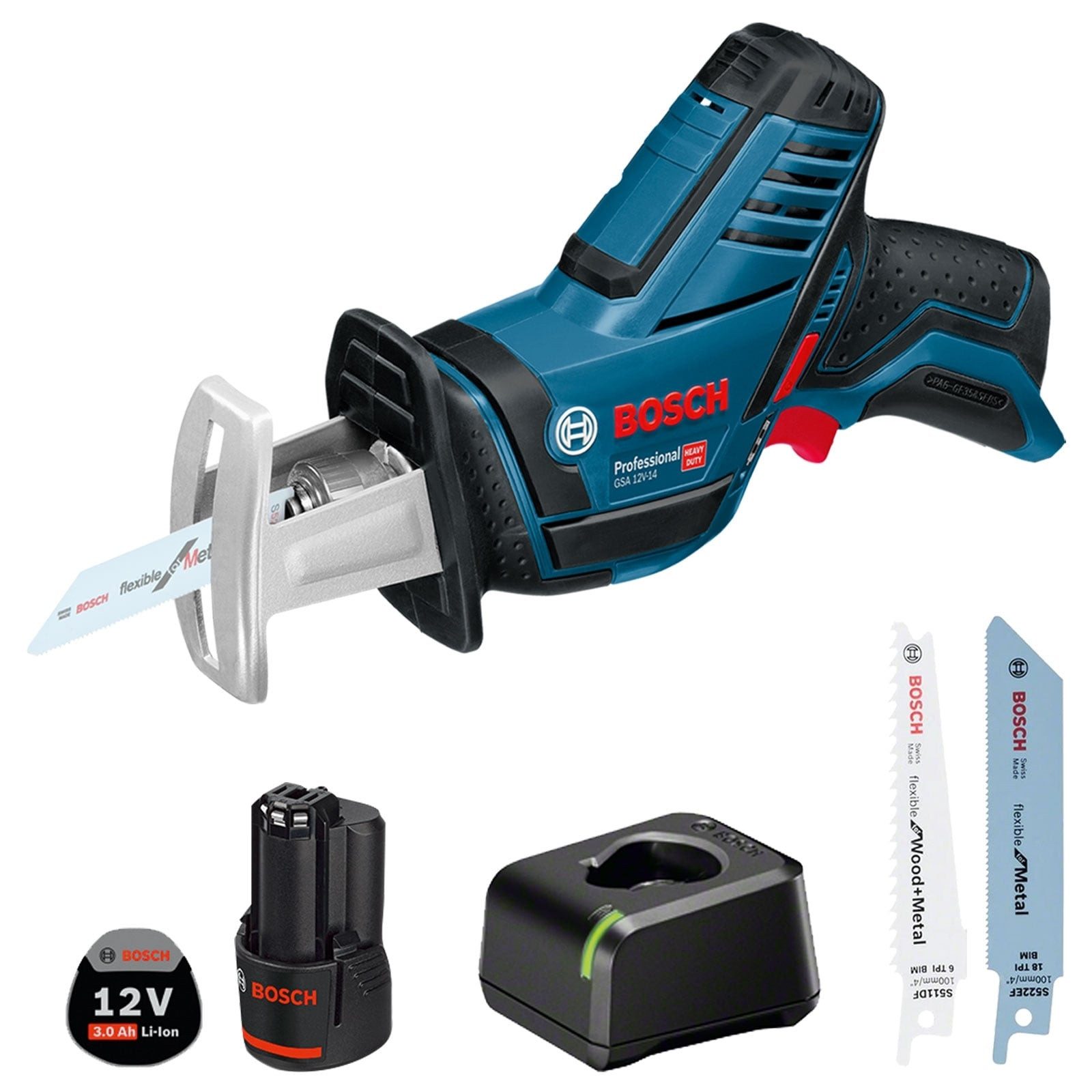 BOSCH Akku-Säbelsäge Bosch Akku-Säbelsäge GSA 12V-14 / 1x 3,0 Ah Akku + Ladegerät