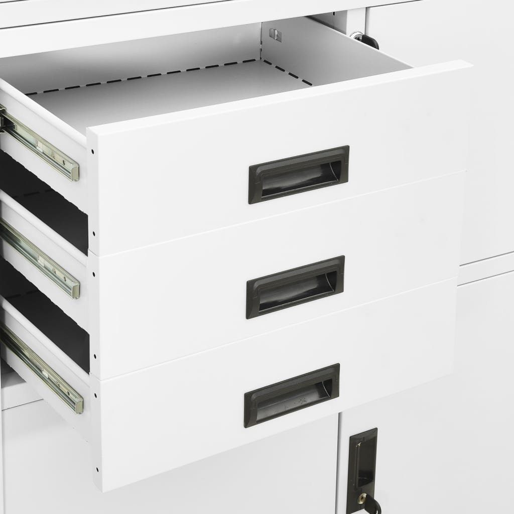 vidaXL Fächerschrank Büroschrank cm (1-St) Stahl Weiß 90x40x180