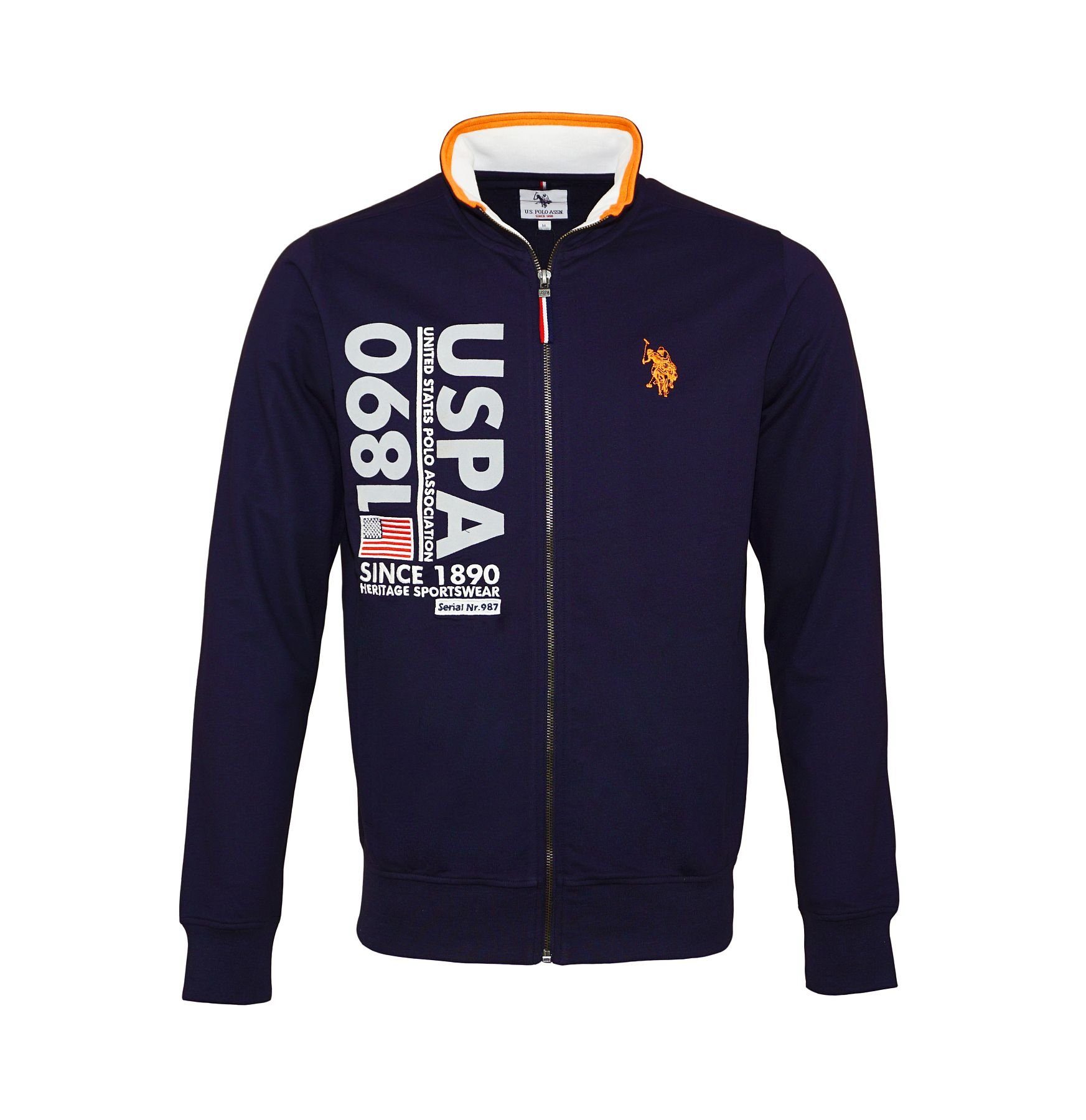 U.S. Polo Assn Sweatjacke Jacke Sweatjacket Full Zip Polojacke mit (1-tlg) dunkelblau