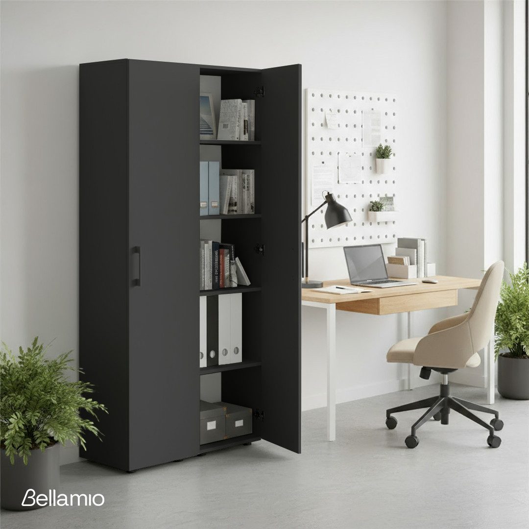 Bellamio Mehrzweckschrank Apol (Anthrazitschwarz) schmaler Aktenschrank günstig online kaufen
