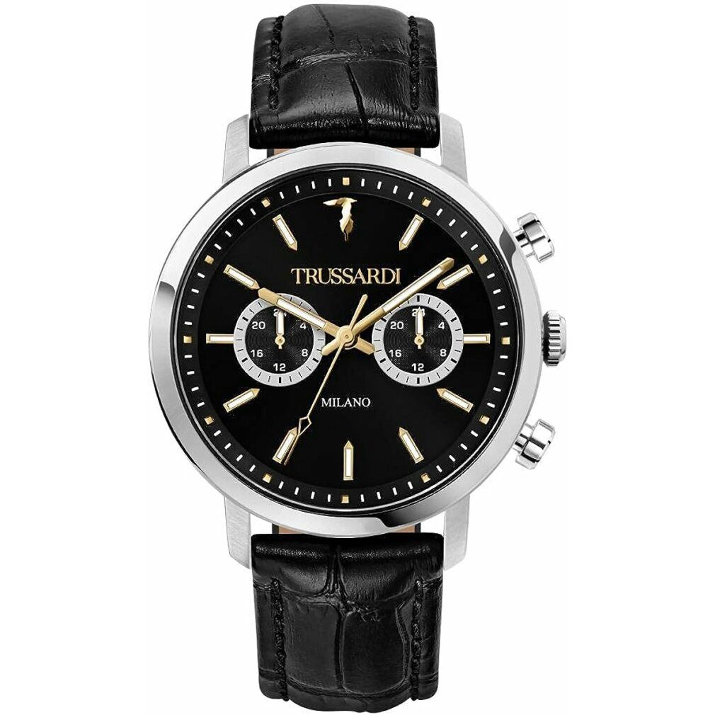 Trussardi Luxusuhr Herren Uhr, T-Couple Kollektion, Quarz, Edelstahl, Leder