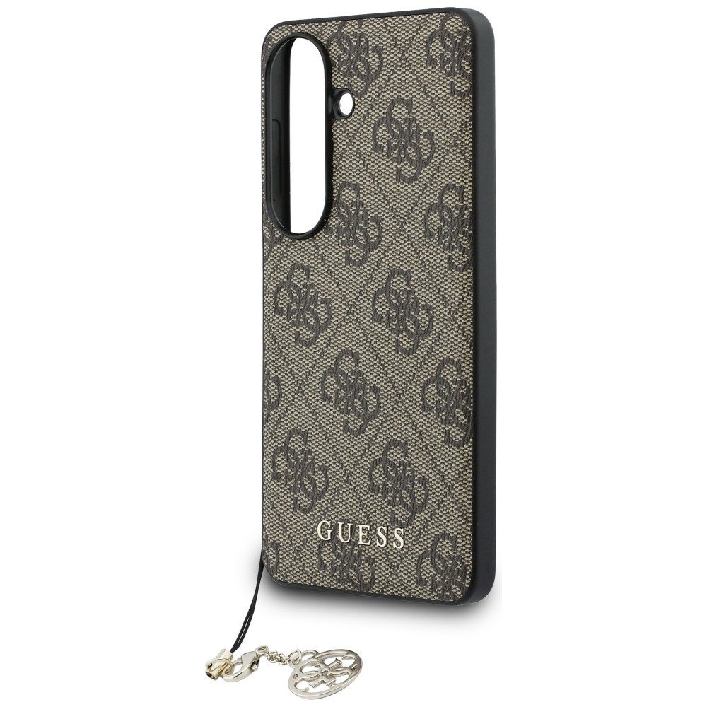 Guess Handyhülle Hülle Classic Galaxy S26 Kunstleder braun MagSafe mit Kette goldfarbig 6,3 Zoll, Kantenschutz – Bild 5 von 5