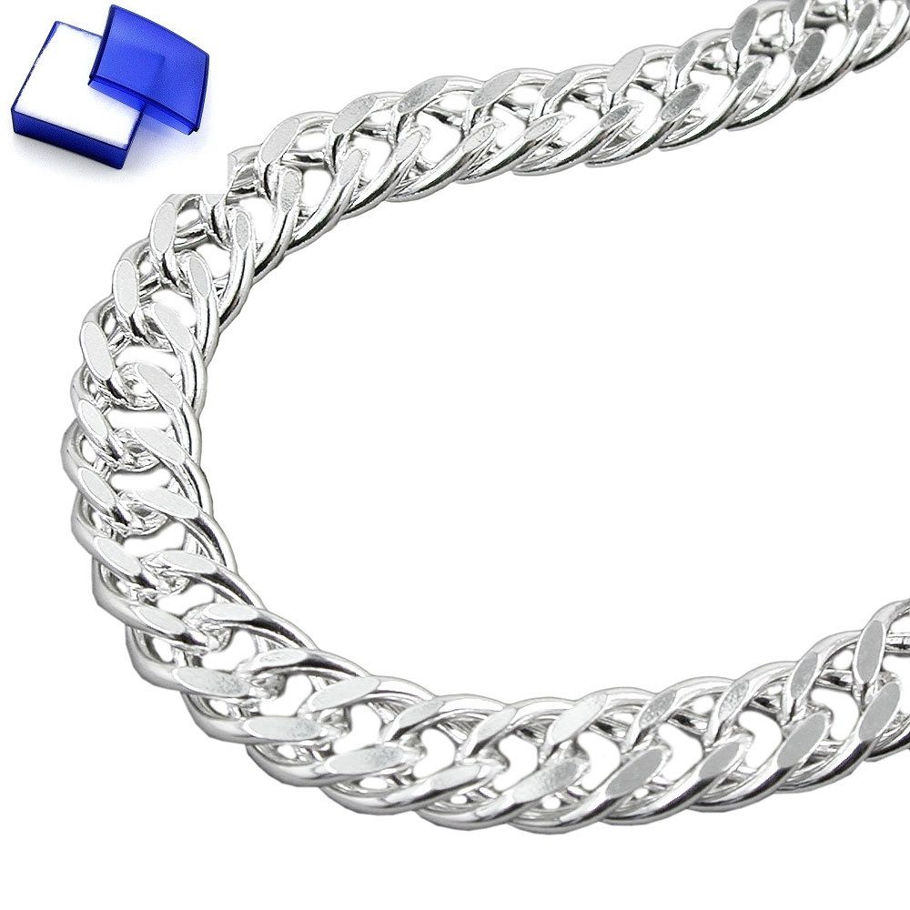 unbespielt Gliederarmband Armband 6 mm Zwillingspanzerkette 925 Silber 21 cm kl. Schmuckbox, Silberschmuck für Damen und Herren