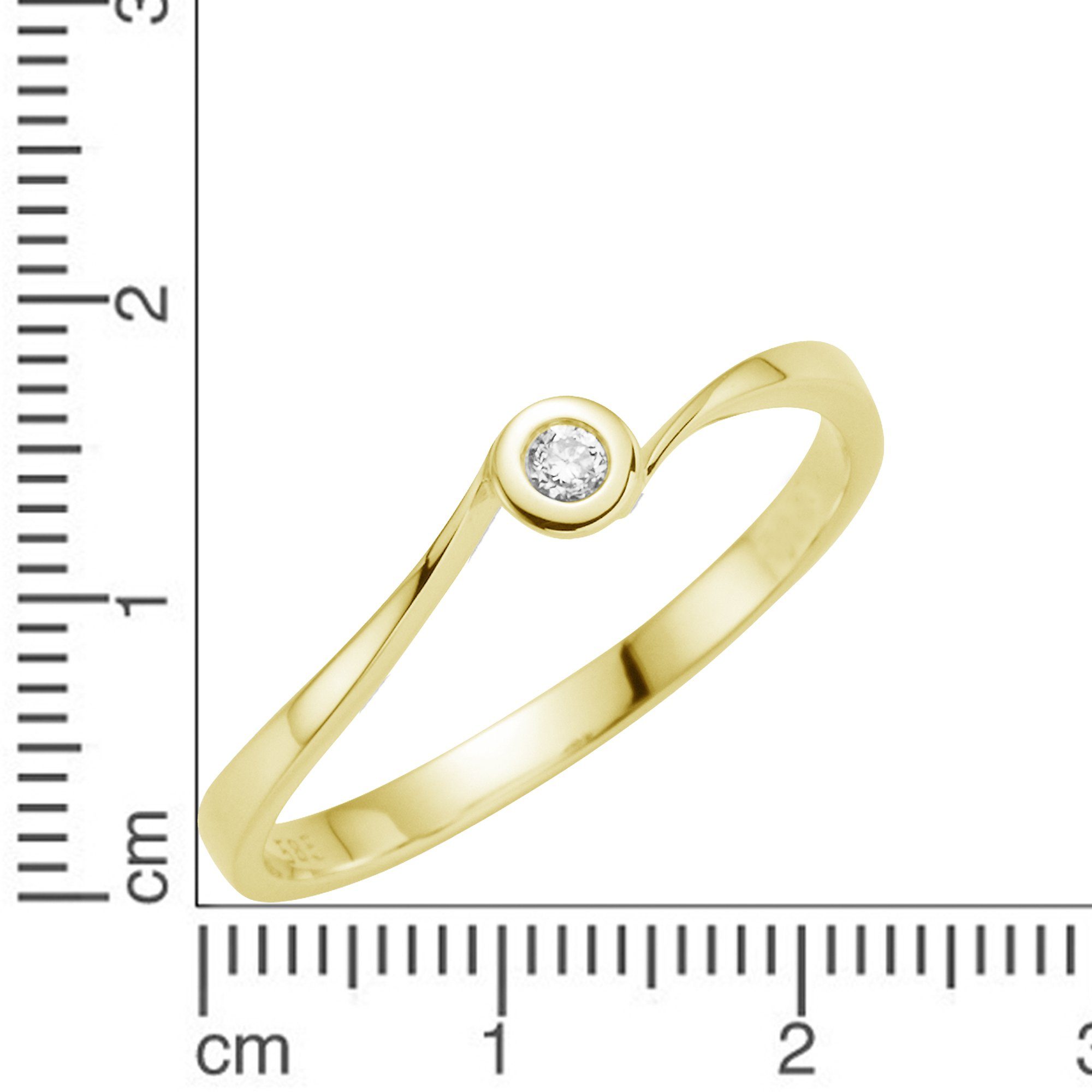Orolino Fingerring 585 Gold Diamant 0,06ct Brillant Verlobungsring mit funkelndem 0,06ct