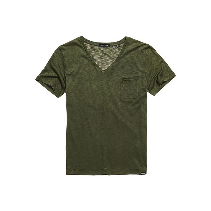 Superdry T-Shirt Superdry T-Shirt Damen THE SCRIPTED V NECK TEE Army Khaki