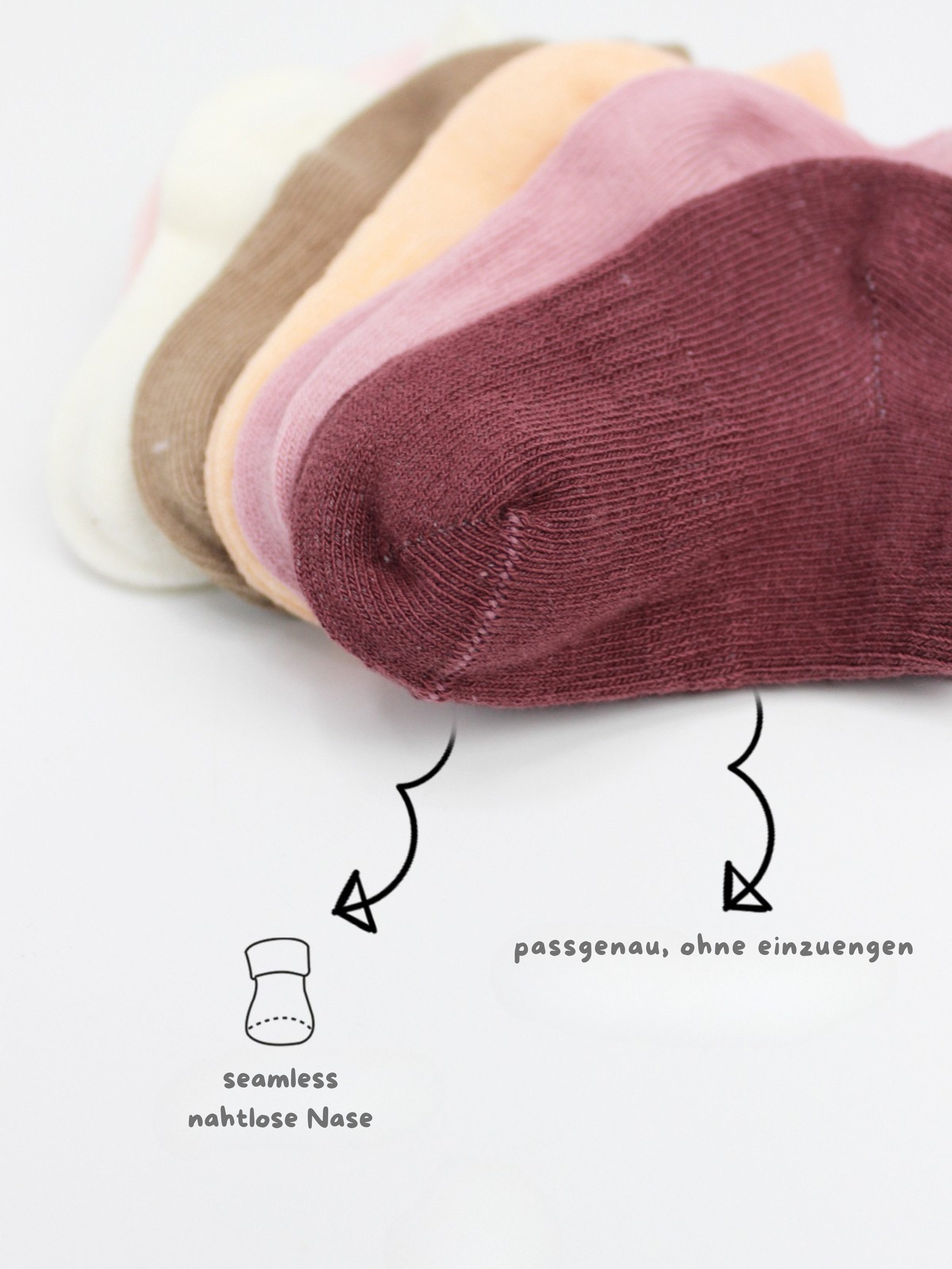 bistyle Sneakersocken (6er Pack) Sneakersocken Babys Jungen Mädchen Babysocken Kurzsocken (Set, 6-Paar, 6er-Pack) Bio-Baumwolle GOTS zertifiziert 0-6 Monate bis 2-3 Jahre