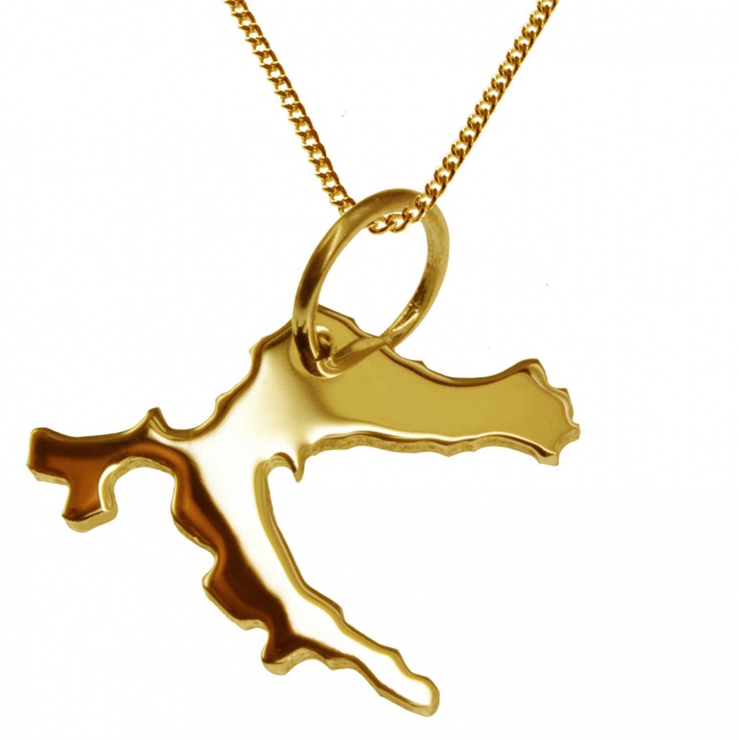 schmuckador Kette mit Anhänger 50cm Halskette + Kroatien Anhänger in 585 Gelbgold