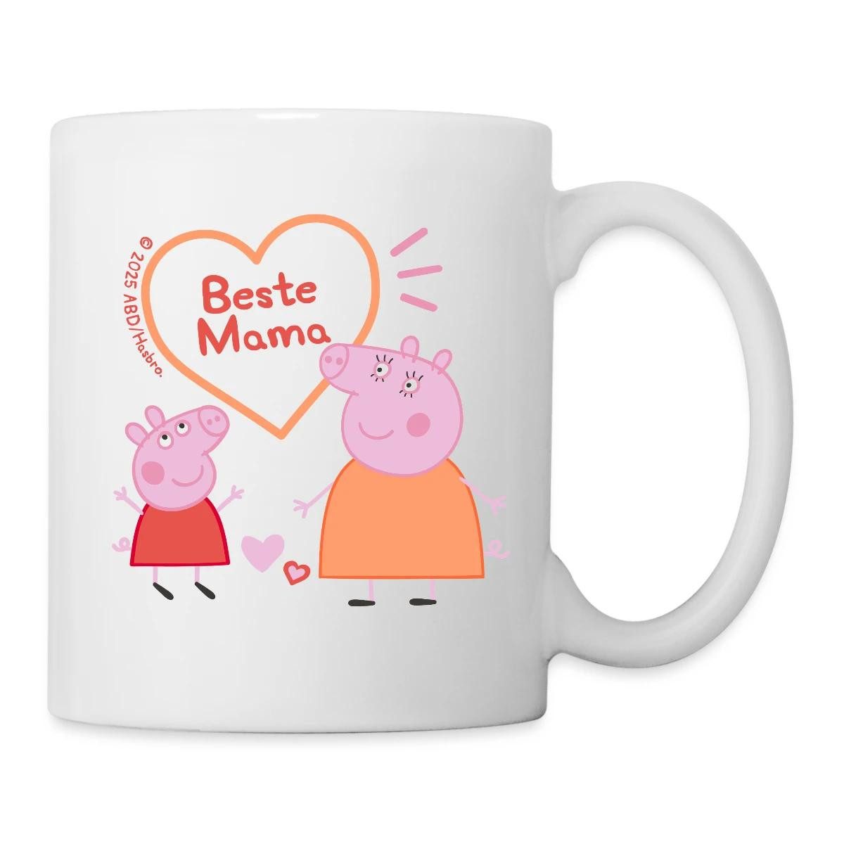 Spreadshirt Tasse Peppa Pig Design Beste Mama Mit Peppa & Mama Wutz Tasse, Keramik