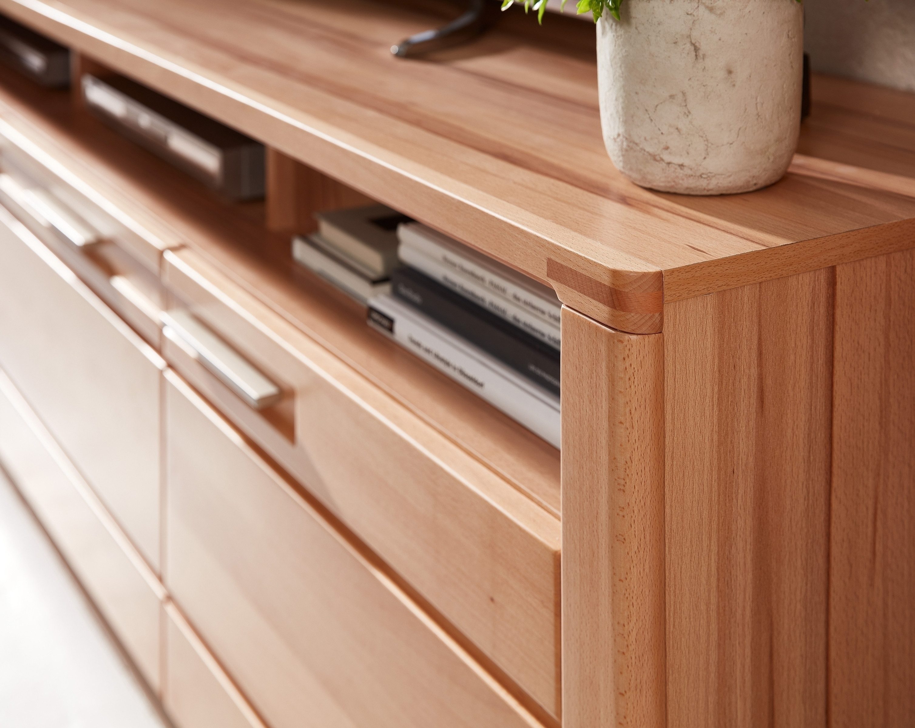 freiraum Lowboard Nature One, 3 Türen, 3 Fächer, in Kernbuche teilmassiv - 190x58x45cm (B/H/T)