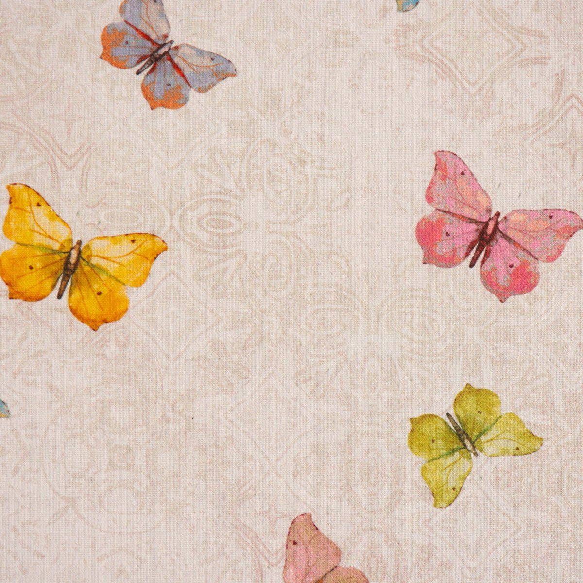 SCHÖNER LEBEN. SCHÖNER LEBEN. Schmetterlinge handmade Tischläufer natur Ornament Tischläufer rosa bunt