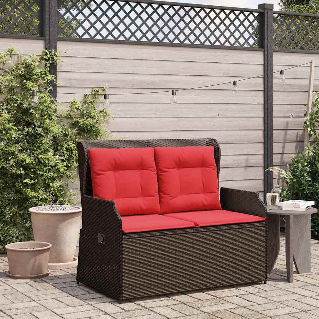 vidaXL Gartenlounge-Set Gartenbank Braun Poly-Rattan, (1-tlg)