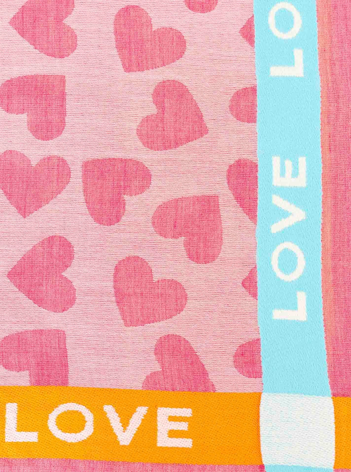 Zwillingsherz Schal "Love & More", stylischer Schal mit Schriftzug
