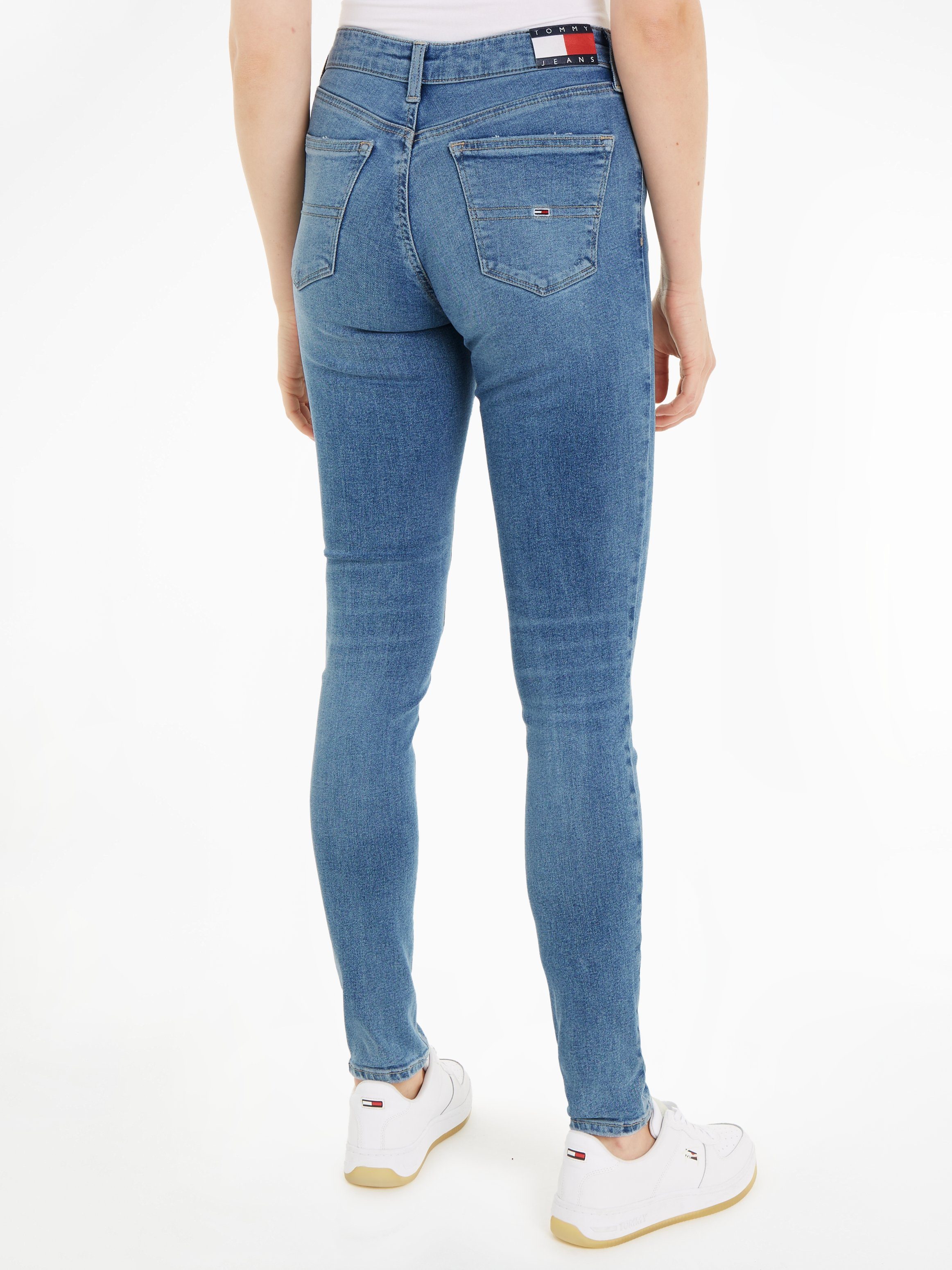 Tommy Skinny-fit-Jeans Jeans Nora & Markenlabel Badge Tommy denim3 light mit Jeans