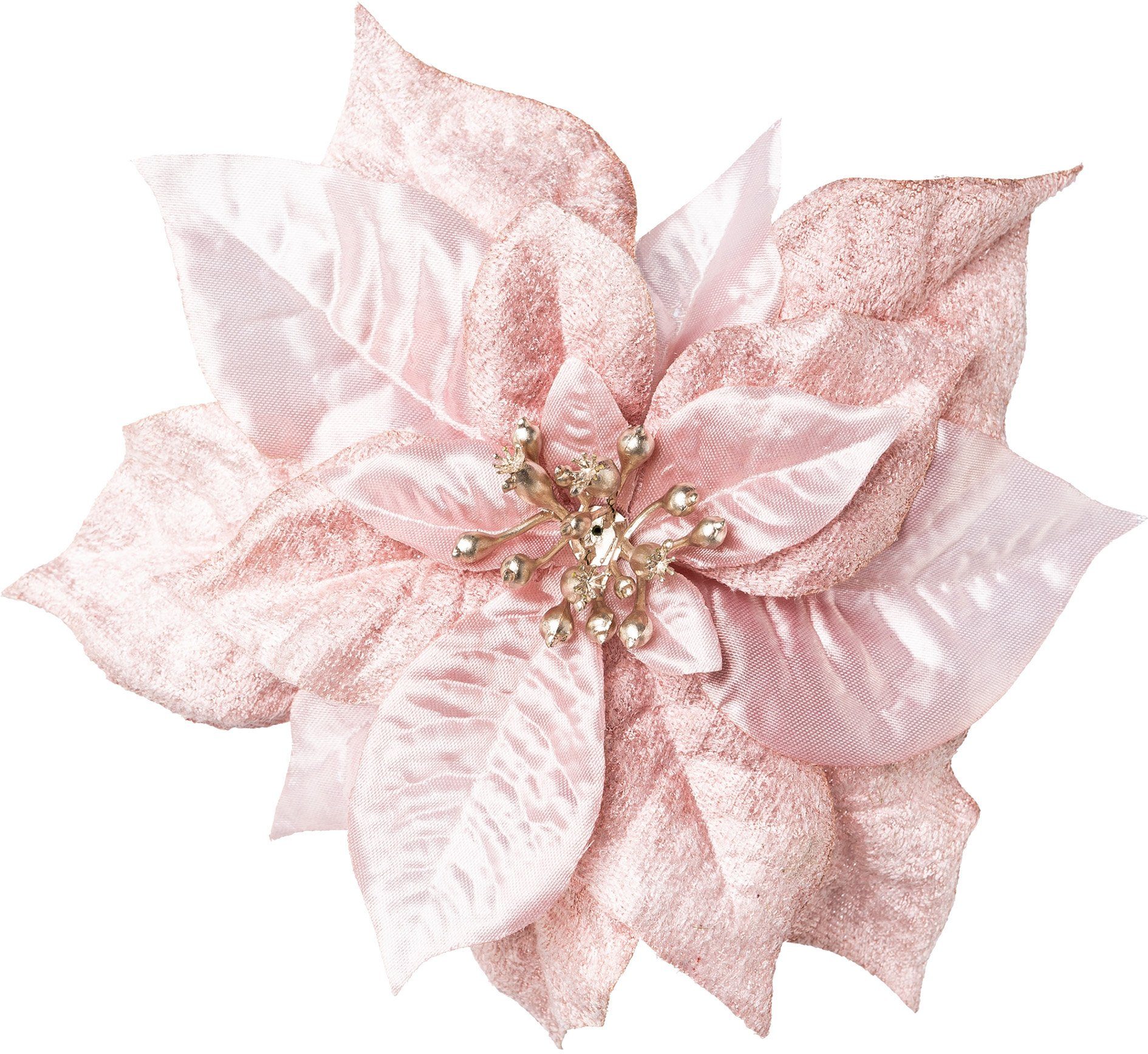 Creativ deco Weihnachtsbaumklammer Poinsettienblüte, Weihnachtsdeko, Christbaumschmuck (8-tlg), Ø ca. 17 cm