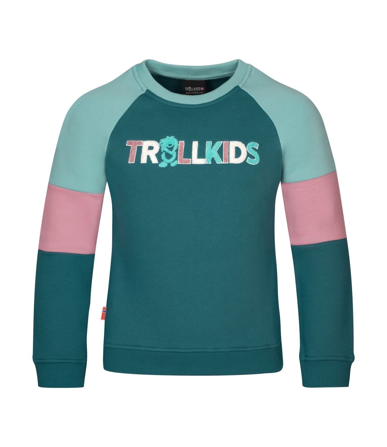 Sweatshirt TROLLKIDS Trollfjord Blaugrün/Violett/Wasserblau