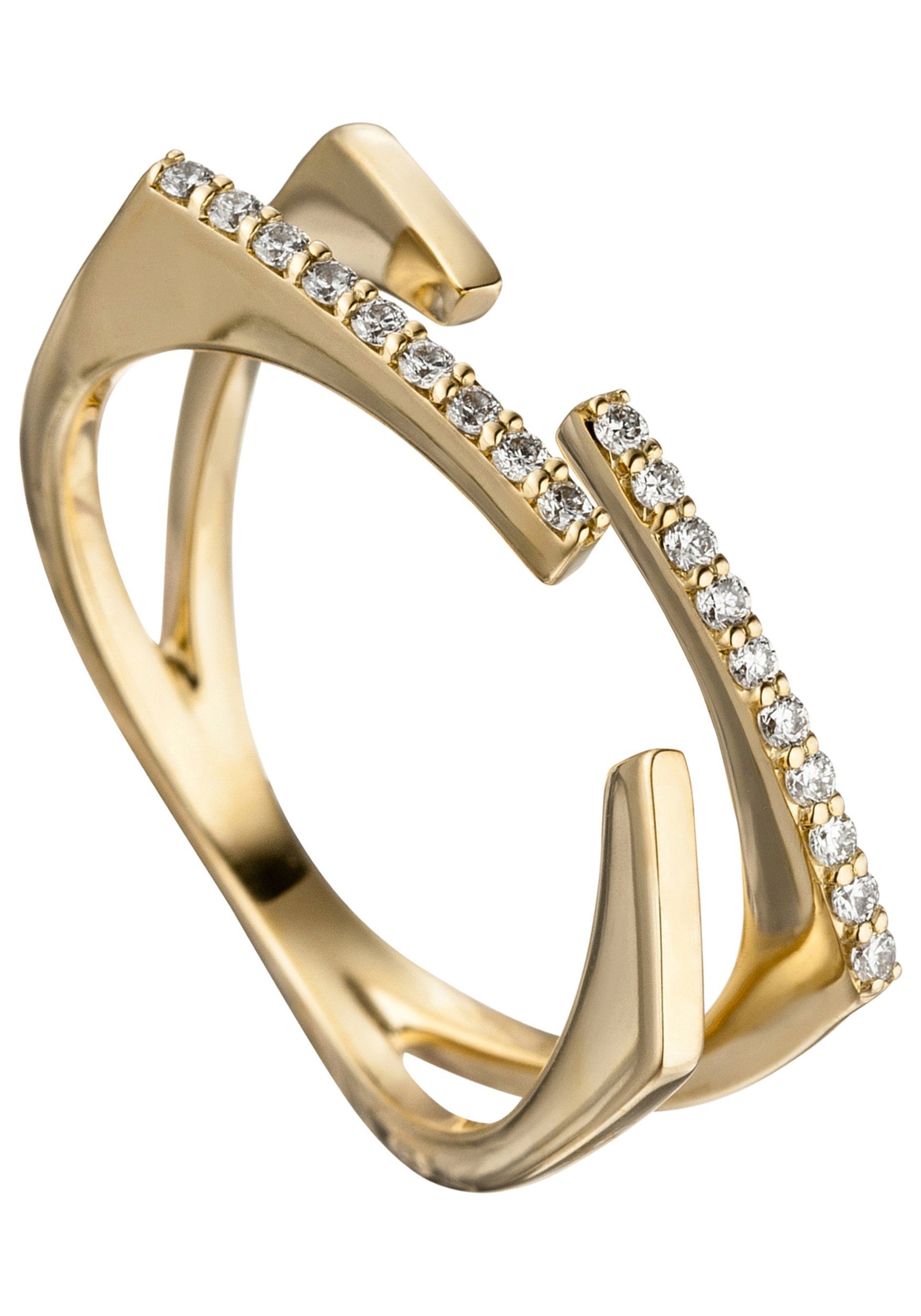 JOBO Fingerring Ring mit 19 Diamanten, 5...