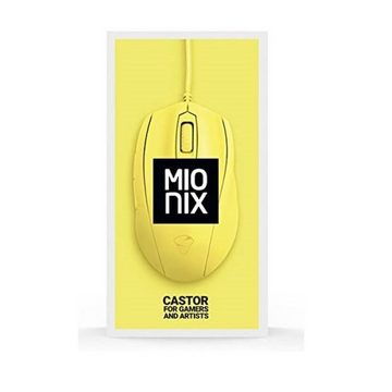 MIONIX Gaming + Artists Maus Castor Optisch Mäuse (French Fries, Daumenknopf, LED-Leuchteffekte, ergonomisches Design)