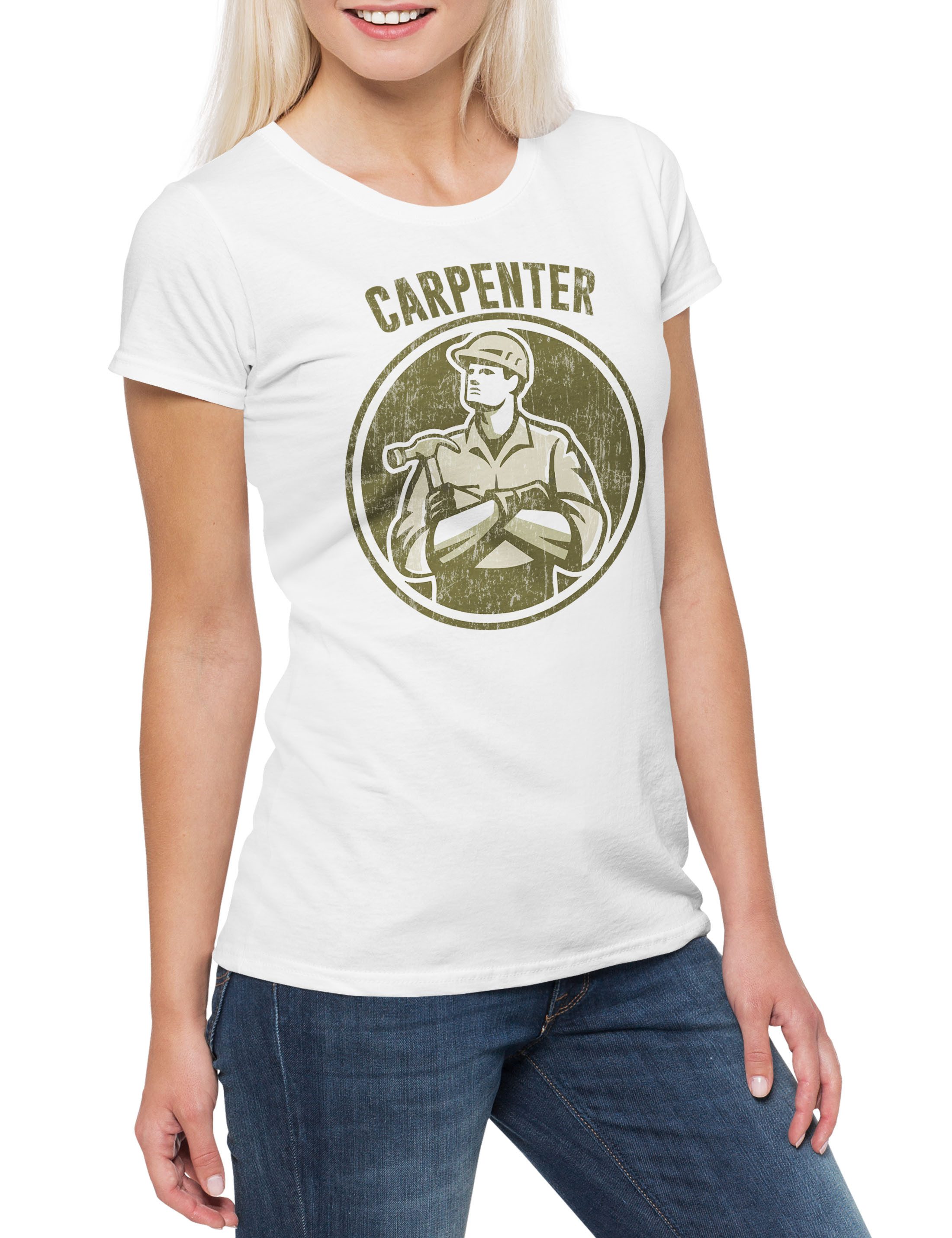 Print-Shirt Carpenter I Damen T-Shirt Schreiner Meister Handwerk Schreinerei