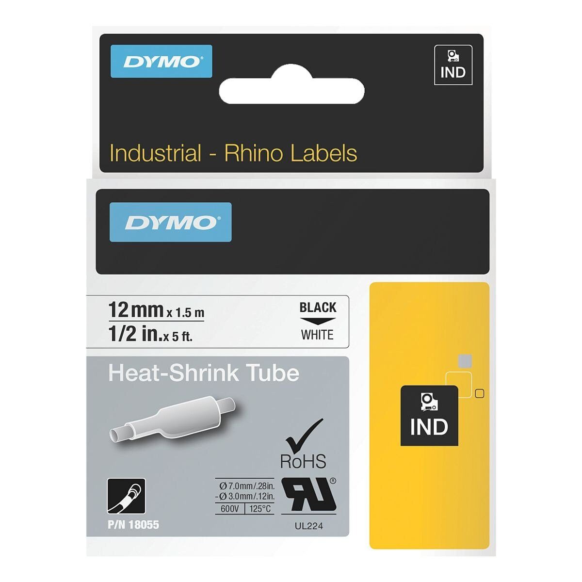 DYMO Beschriftungsband 18055, 12 mm x 1,5 m, für Rhino-Geräte