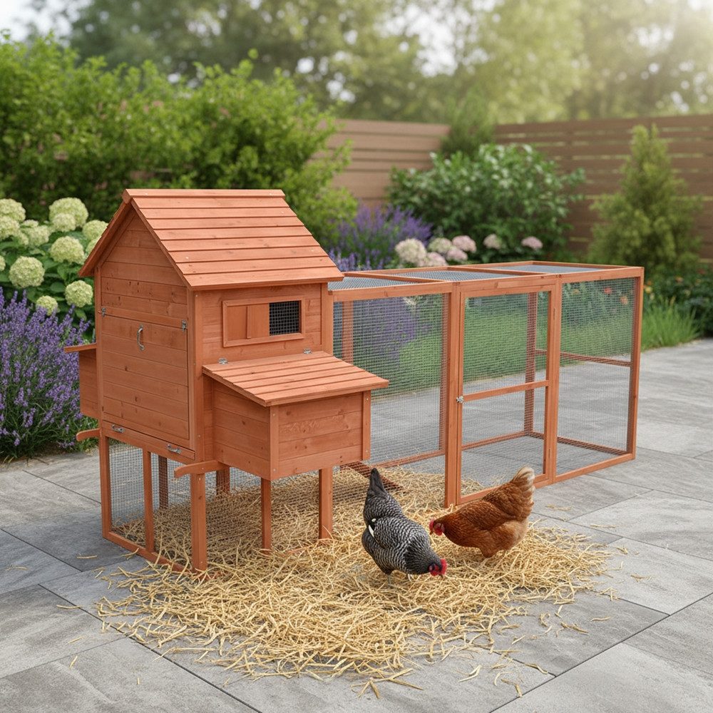 Feel2Home Hühnerstall XXL Hühnerstall Freilaufgehege Geflügel Kleintiervoliere Hasenkäfig