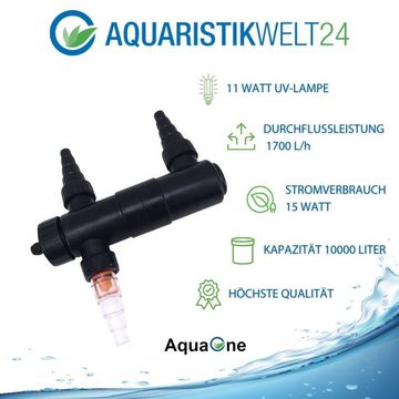 Aquaone UVC-Klärer AquaOne Cuv 111 Uvc Wasserklärer 11W Aquarium Teich Algenvernichter