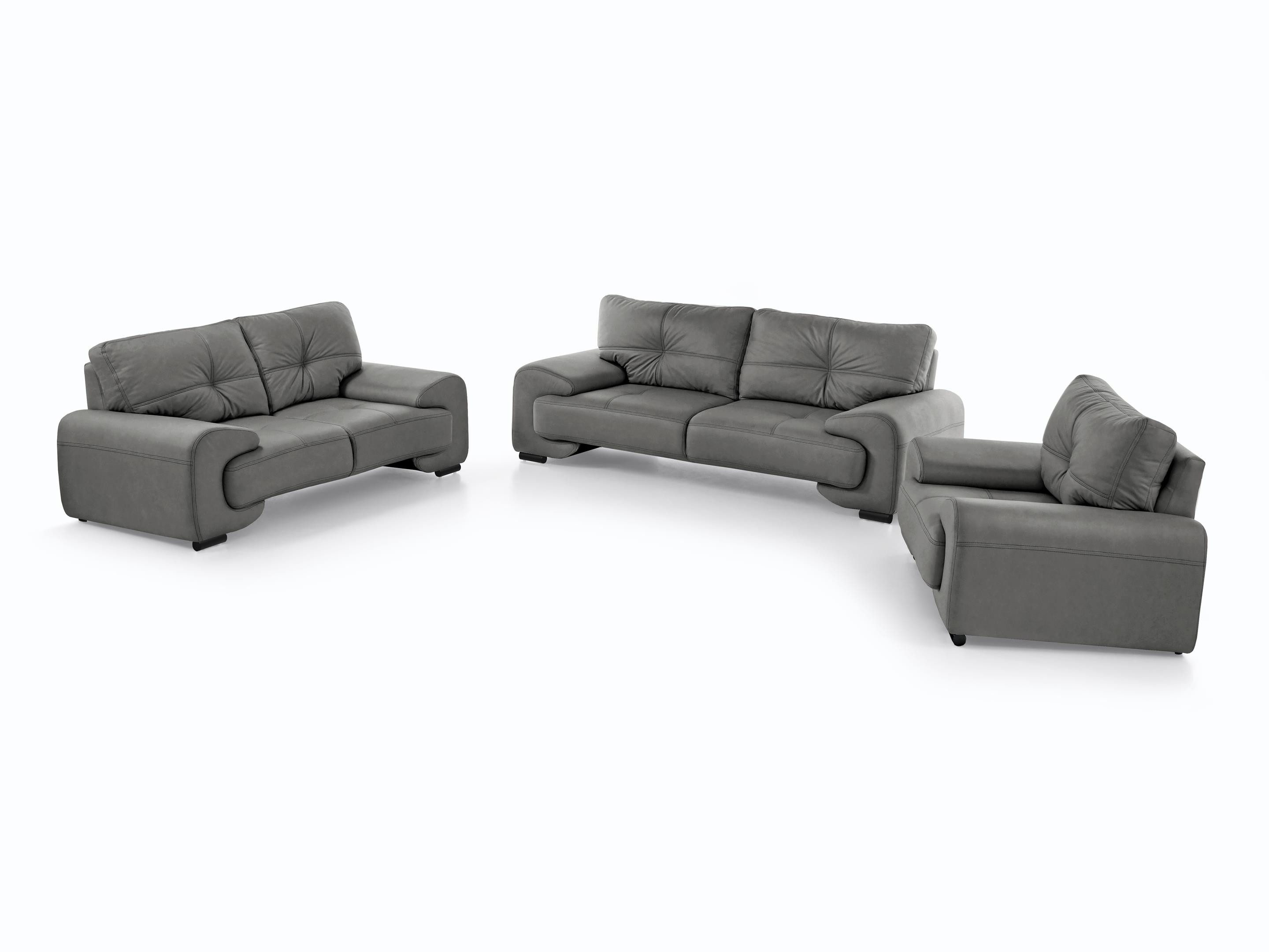 Beautysofa Big-Sofa Polstergarnitur Omega Set 3+2+1 Sofa Wohnzimmer Sofagarnitur, modernes Sofaset für Wohnzimmer, Kunstleder Couchgarnitur im modernen Design