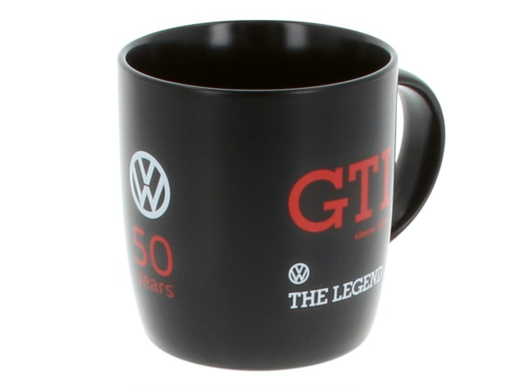 VW Collection by BRISA Tasse Volkswagen Kaffeetasse aus Keramik im VW GTI Design, New Bone China, robuster Becher, 370 ml