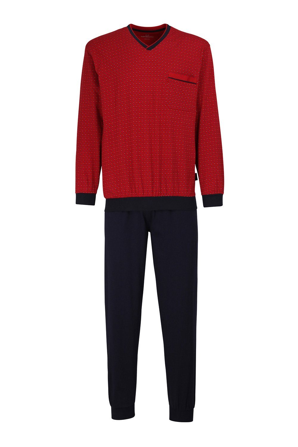 GÖTZBURG Pyjama Zweiteiliger langer Herren Schlafanzug aus reiner Baumwolle günstig online kaufen