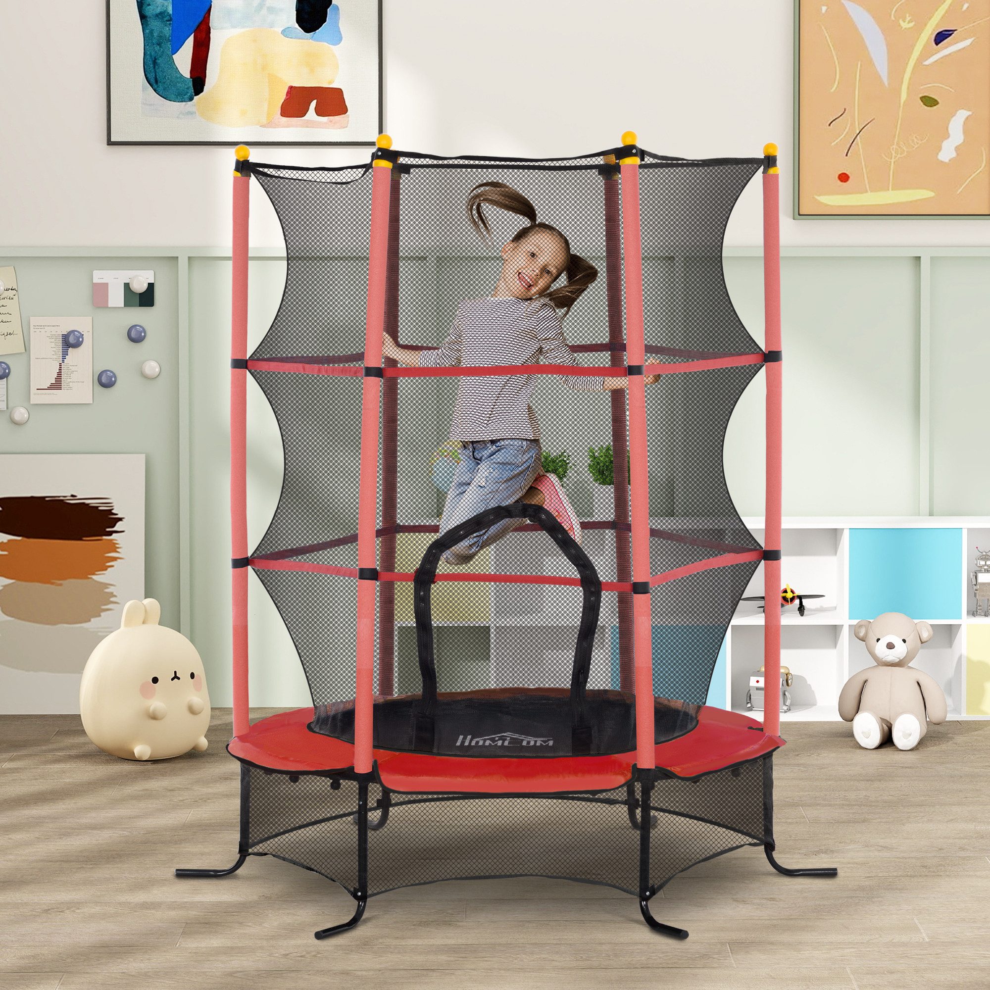 HOMCOM Kindertrampolin Ø163 cm, mit Sicherheitsnetz, günstig online kaufen
