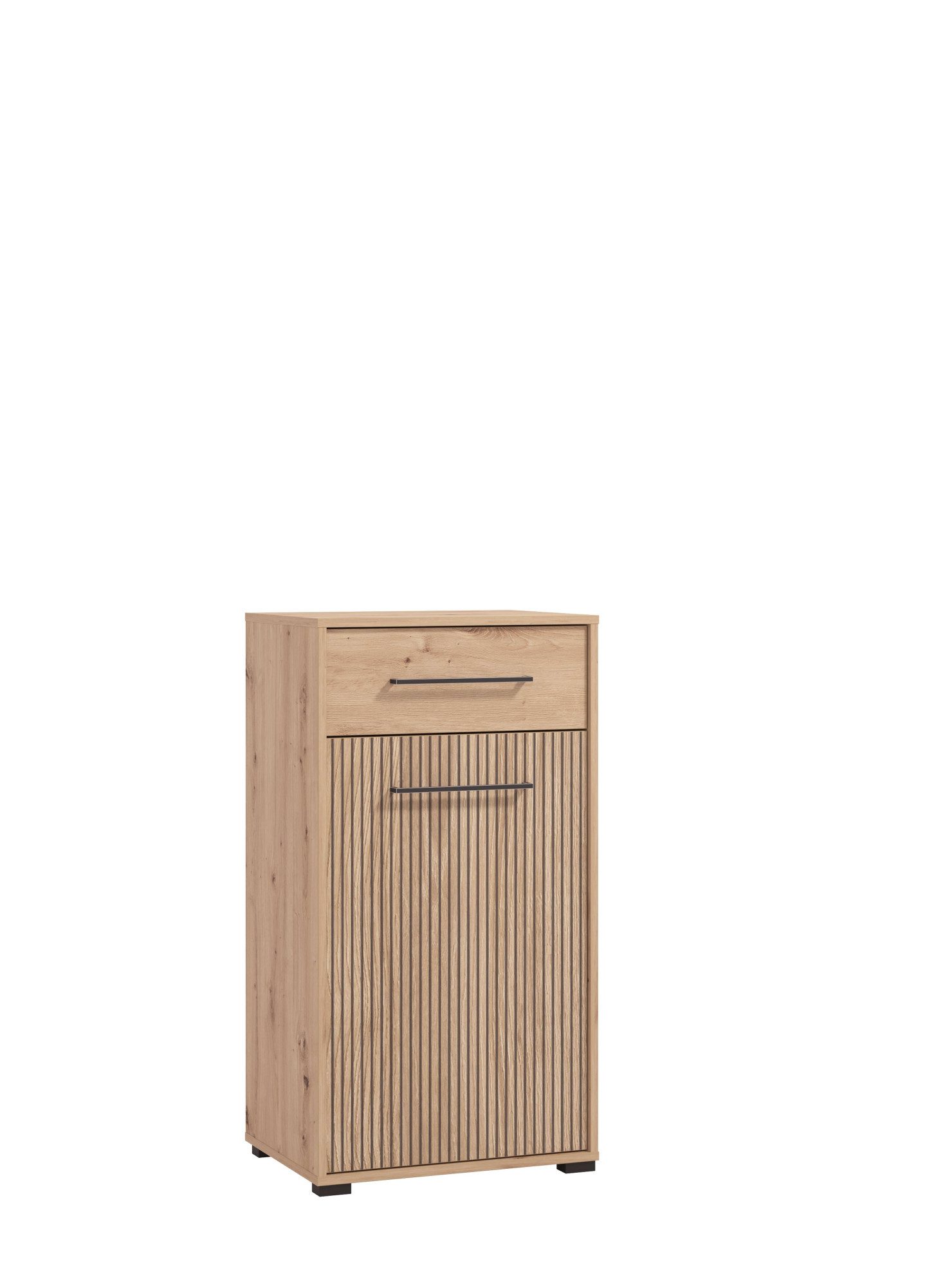 Home affaire Schuhschrank Landes, Schuhkommode, Schuhregal, mit einer Schublade, Höhe 102 cm Artisan Eiche, Fron mit schwarzen Streifen, mit 1 Tür, 1 Schubkasten