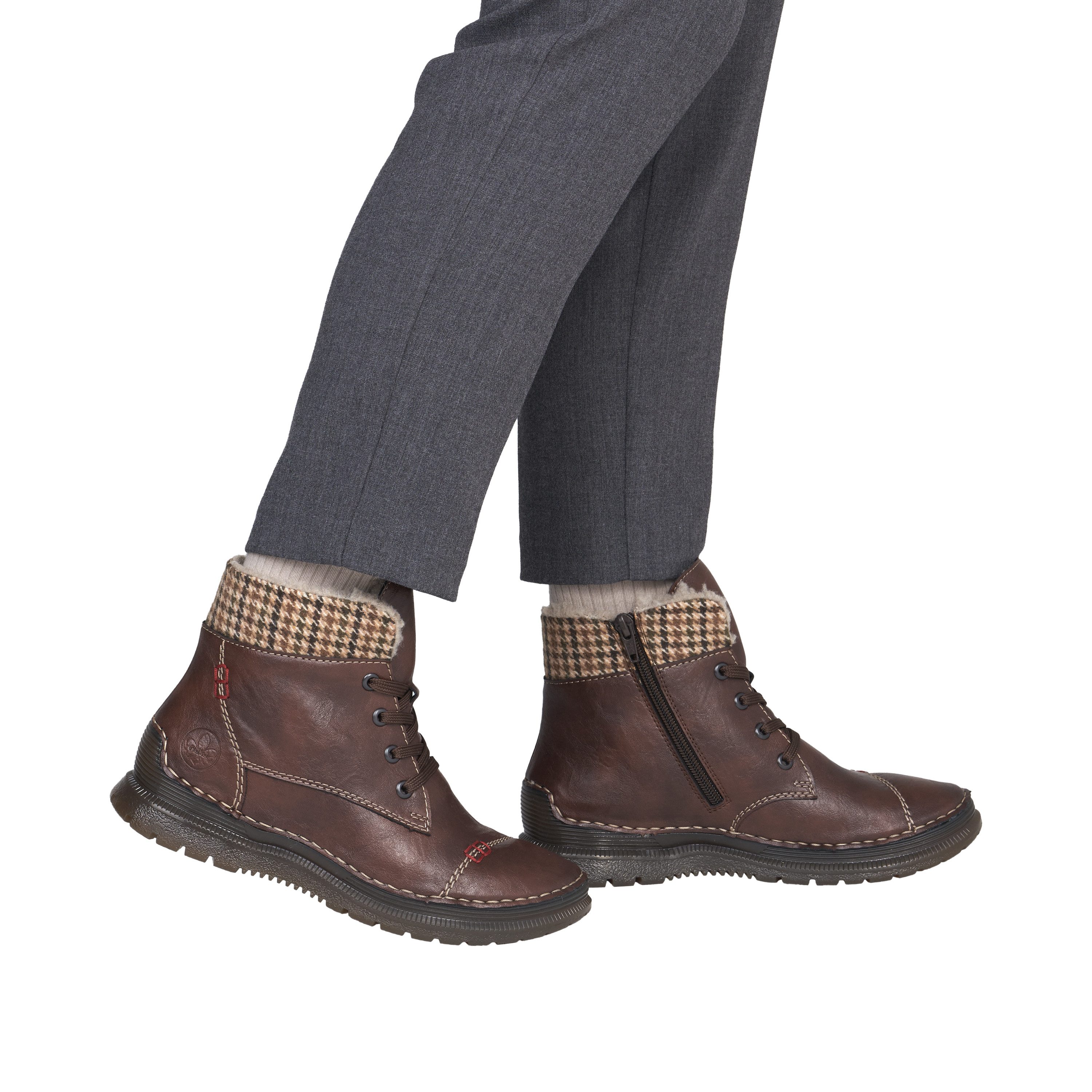 Rieker Schnürboots Winterboots, Keilstiefelette mit Ziersteppung