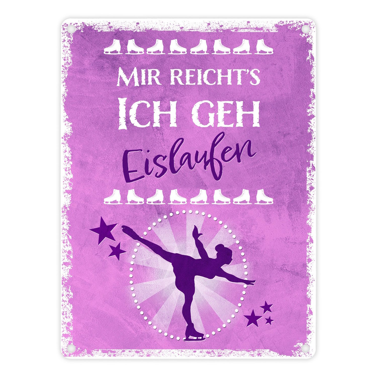 Metallschild Mir reicht's ich geh Eislaufen Metallschild in 15x20 cm