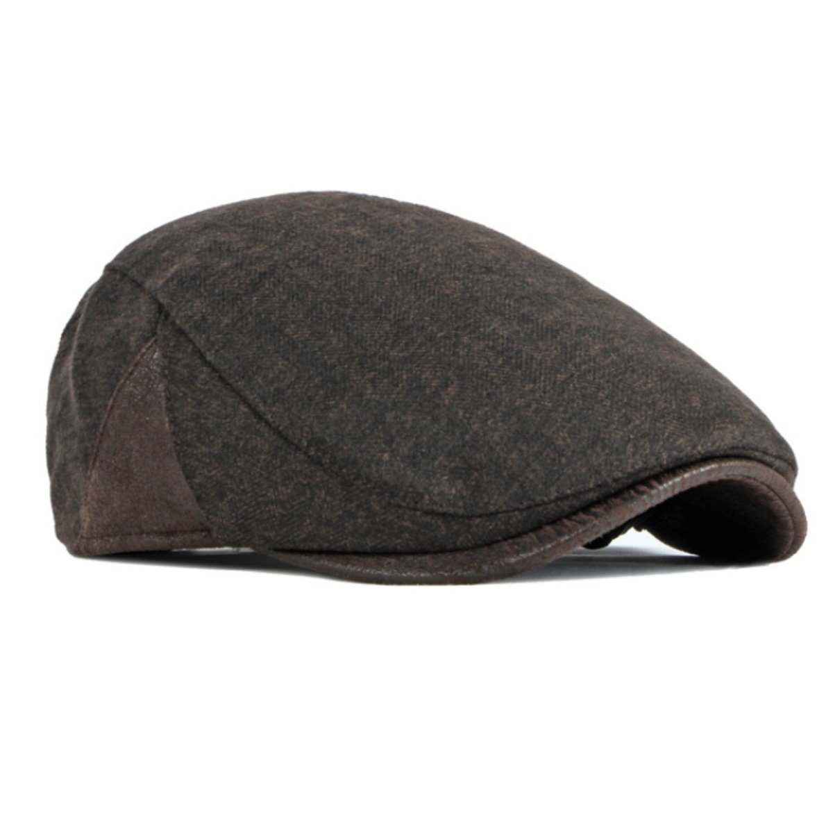 Cap Schirm Schirmmütze Sporty Flat Schiebermütze Braun Flat Cap Klassik mit