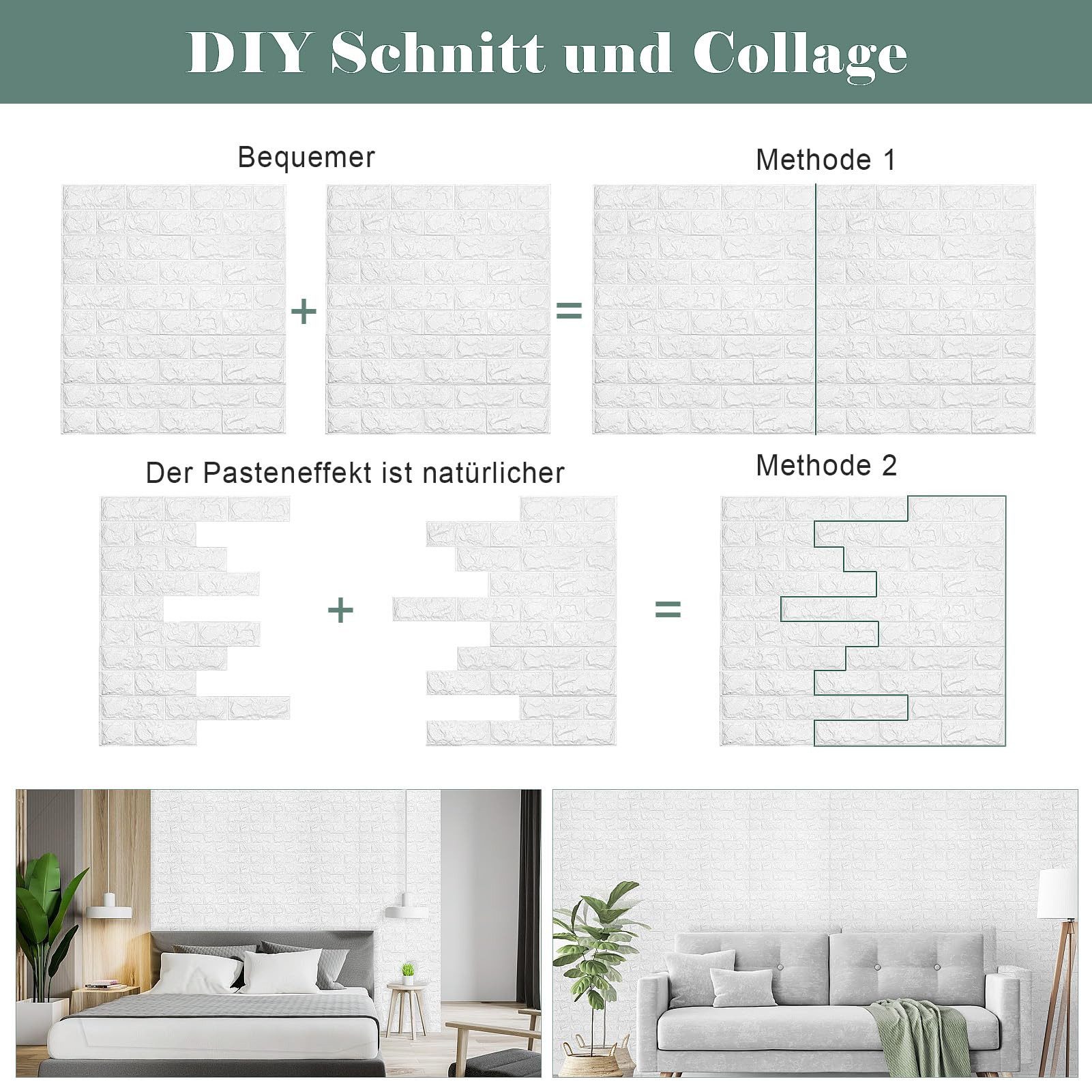 Youyijia 3D-Tapete 10 Stück 3D Wandpaneele Selbstklebend, (10 St) – Bild 4 von 5