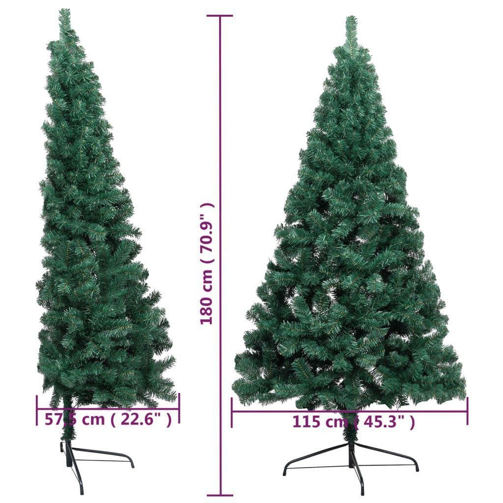 furnicato Künstlicher Weihnachtsbaum Grün Ständer Halb-Weihnachtsbaum mit cm Künstlicher 180 PVC