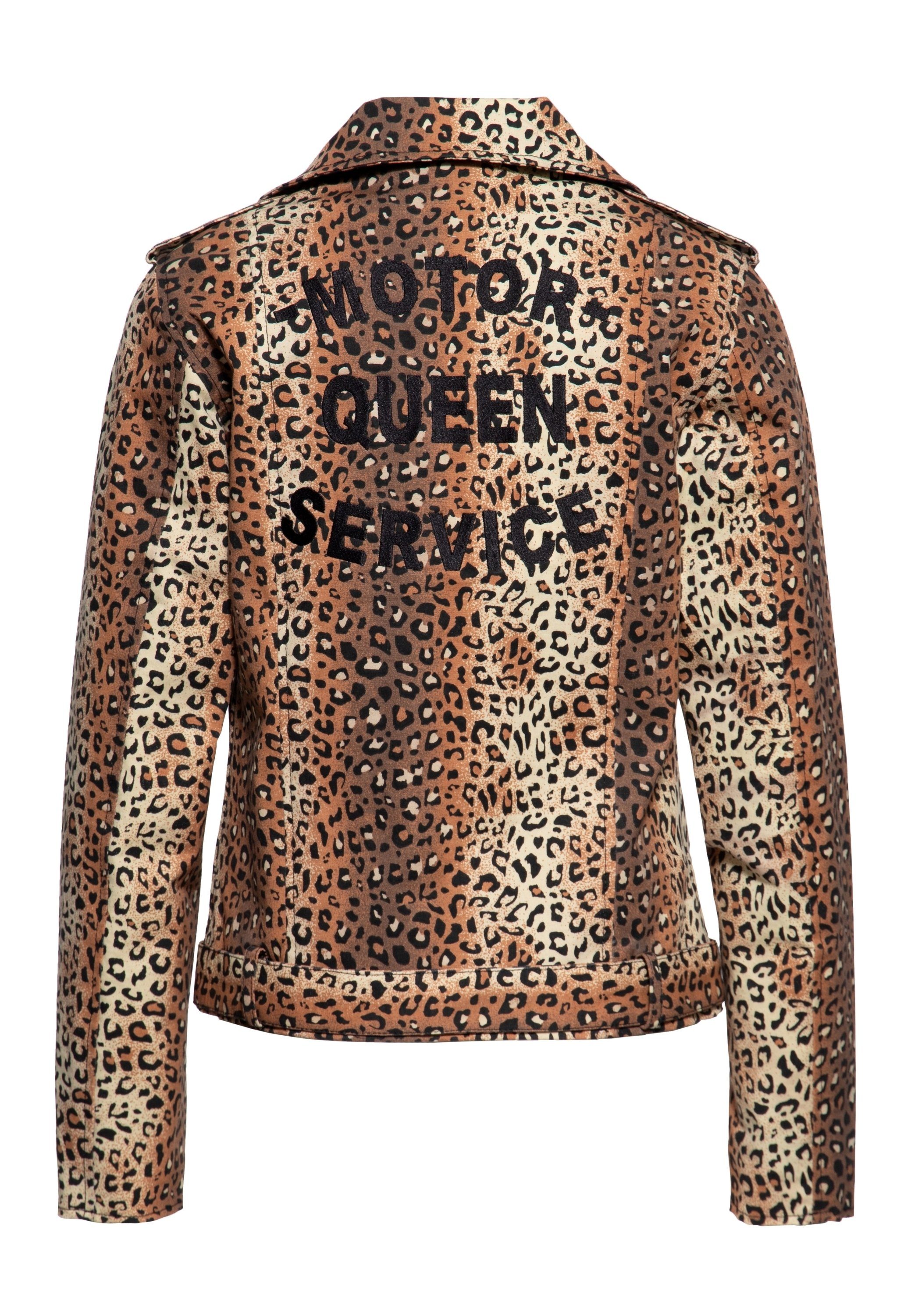QueenKerosin Collegejacke Motor Queen Service (1-St) Leo-Allover-Print
