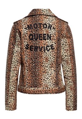 QueenKerosin Collegejacke Motor Queen Service Leo-Allover-Print