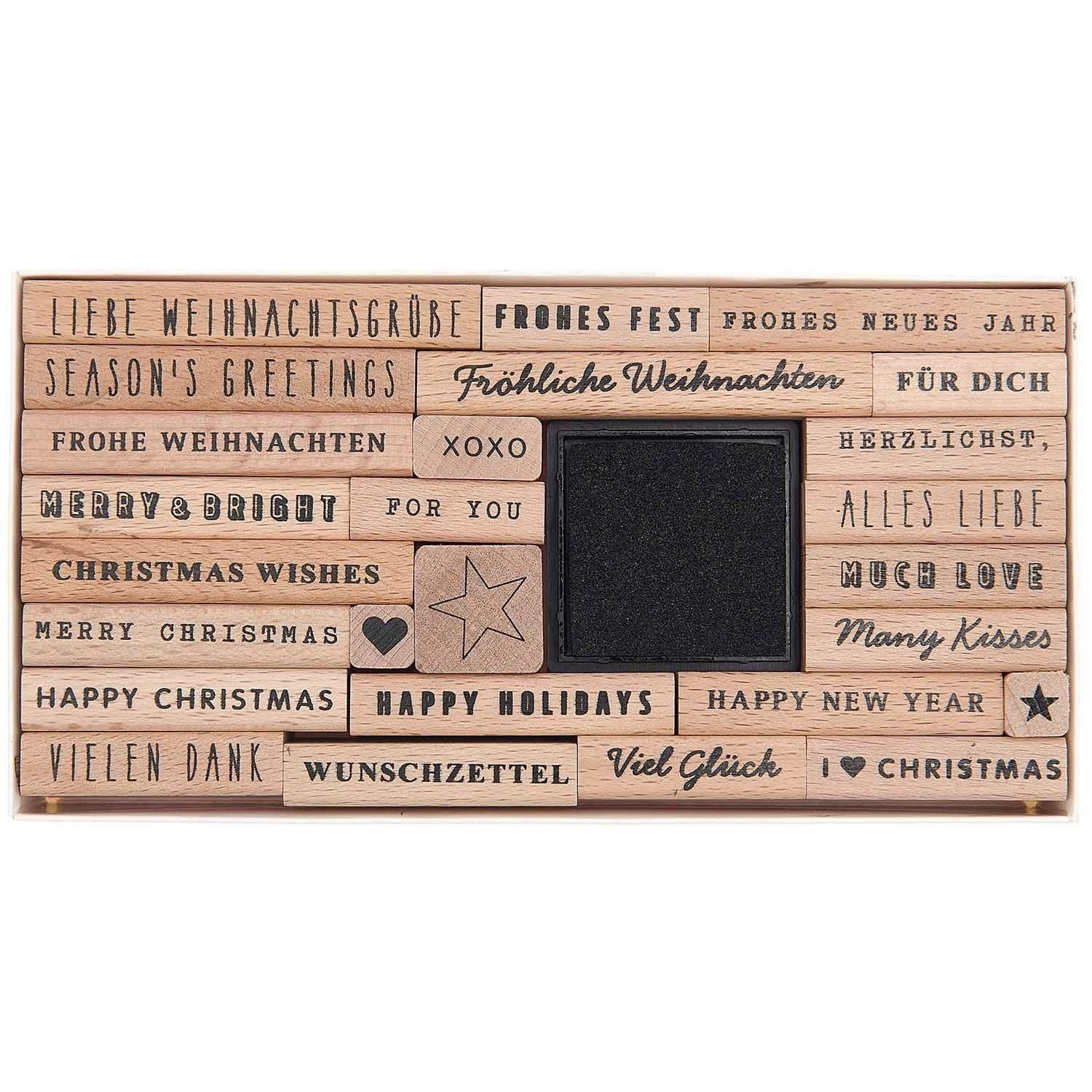 Rico Design Stempel Stempelset Merry Christmas, Mixed type 100%, 26 Stempel