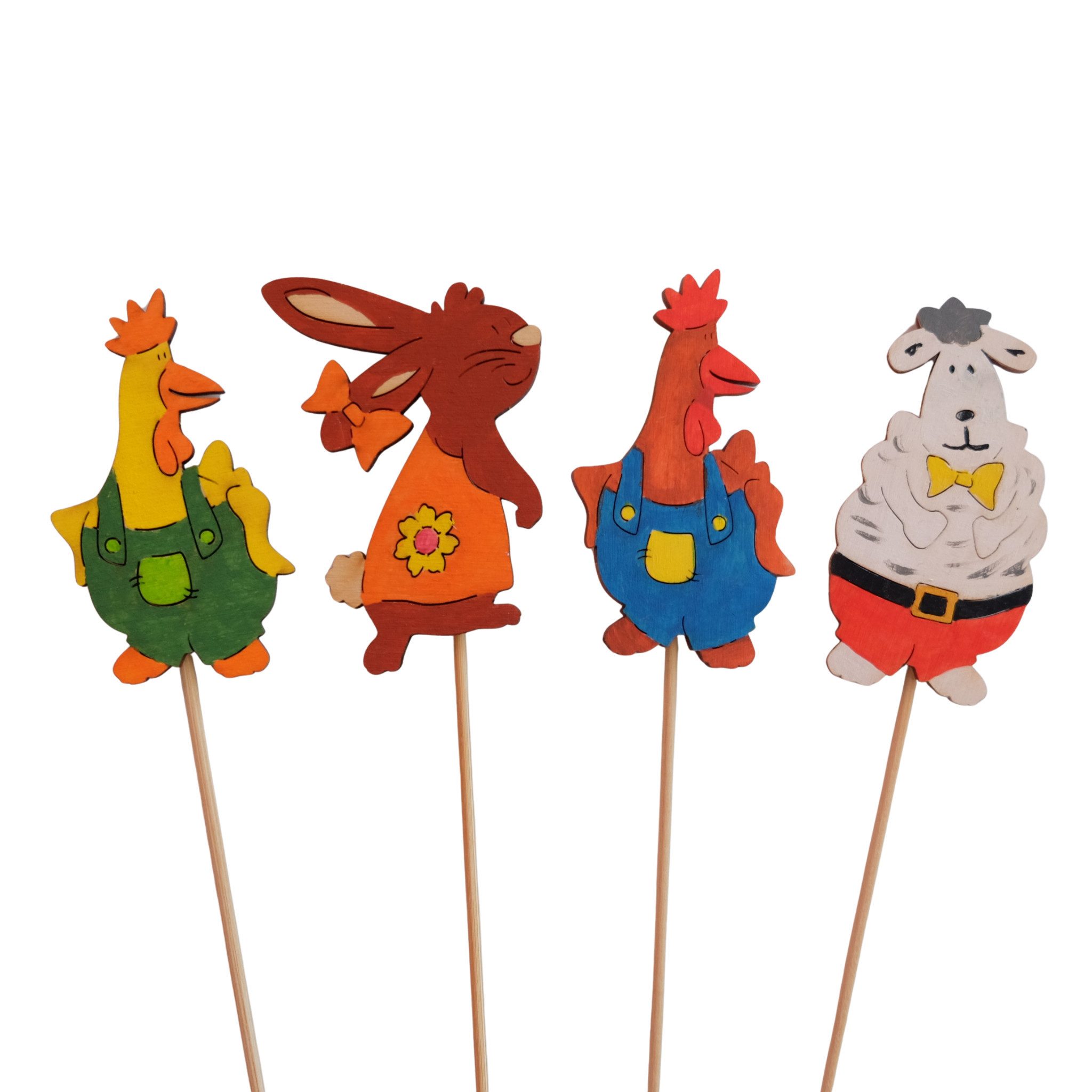 DeColibri Kreativset Pflanzenstecker Kräuterschild Blumenstecker Holz-Bastelsatz 4-tlg. DIY, (Bastelset), Made in Germany, aus Holz, bemalbar