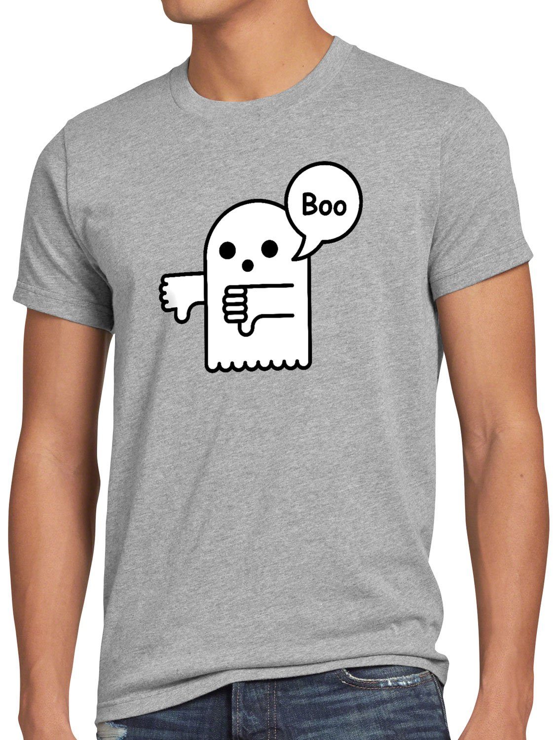 Halloween Helloween Geist Print-Shirt style3 Herren Disapproval gespenst T-Shirt Boo spuk